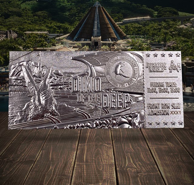 Jurassic World: Mosasaurus Silver Plated Metal Replica Ticket (online only) - 3