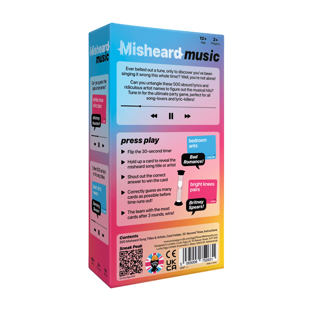 Misheard Music Card Game - 2