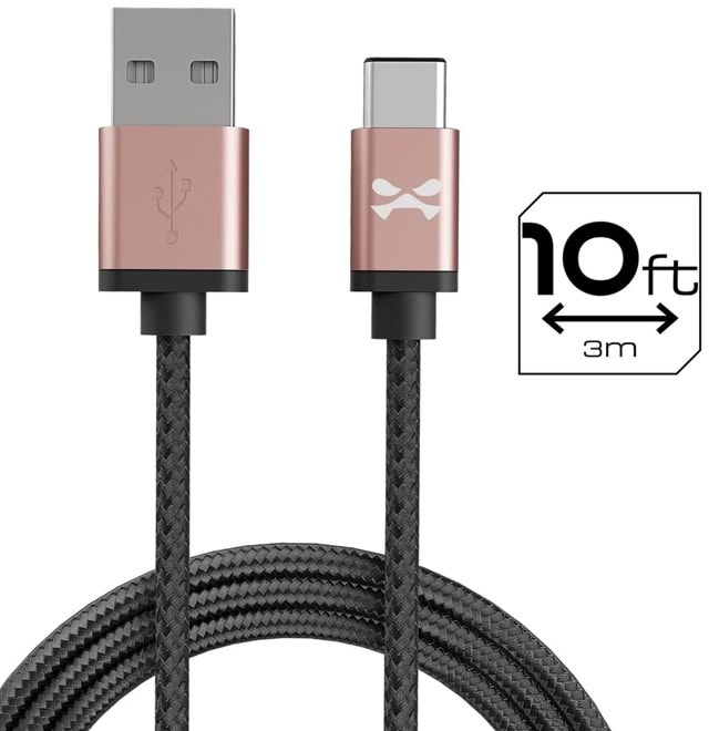 Ghostek NRGline Braided Rose Gold USB-C Cable 3m - 3