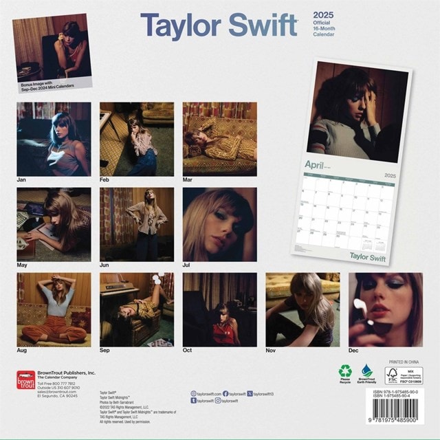Taylor Swift 2025 Square Calendar - 3