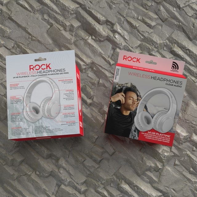 Rock BT On-Ear White Bluetooth Headphones - 8