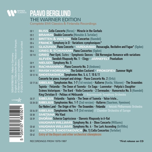 Paavo Berglund: The Warner Edition: Complete EMI Classics & Finlandia Recordings - 2
