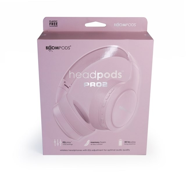 BoomPods HeadPods Pro2 Pink Bluetooth Headphones - 4