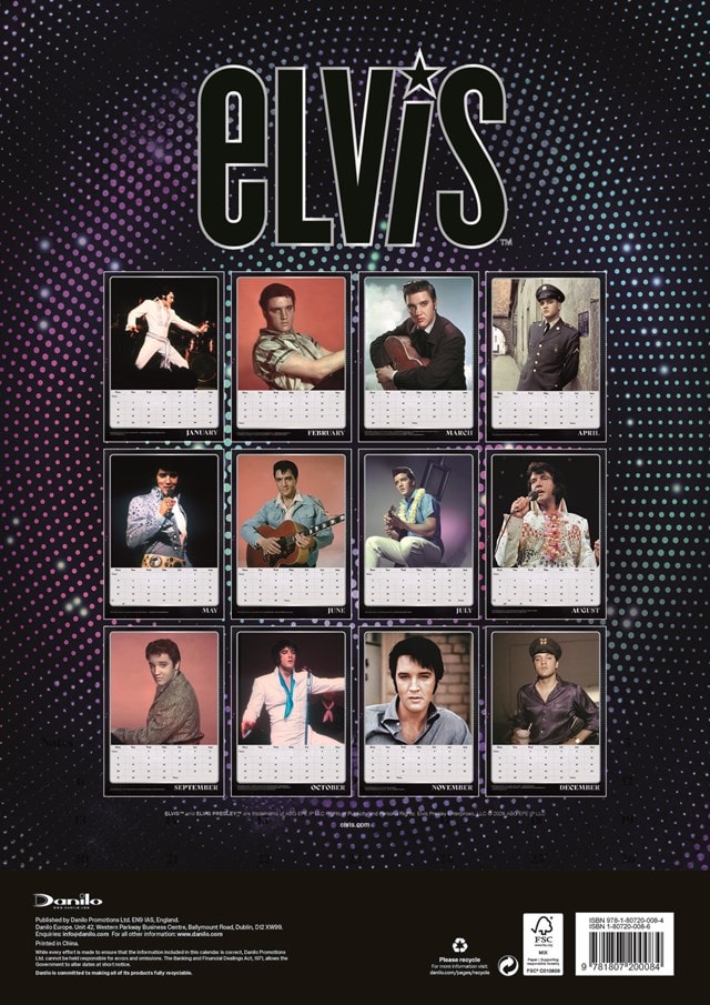 Elvis Presley 2027 A3 Calendar - 2