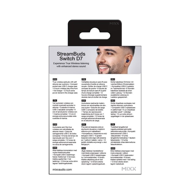 Mixx Audio StreamBuds Switch D7 Navy True Wireless Bluetooth Earphones - 8