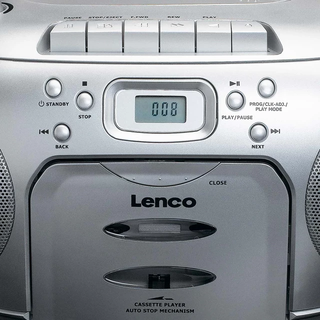 Lenco SCD-420SI Silver CD Player With Cassette & FM Radio - 5