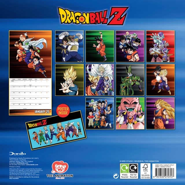 Dragon Ball Z 2025 Square Calendar - 2