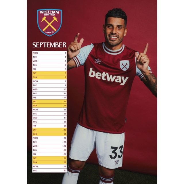 West Ham United FC 2025 Calendar A3 - 4