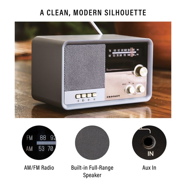 Crosley Tribute Charcoal FM Radio & Bluetooth Speaker - 2