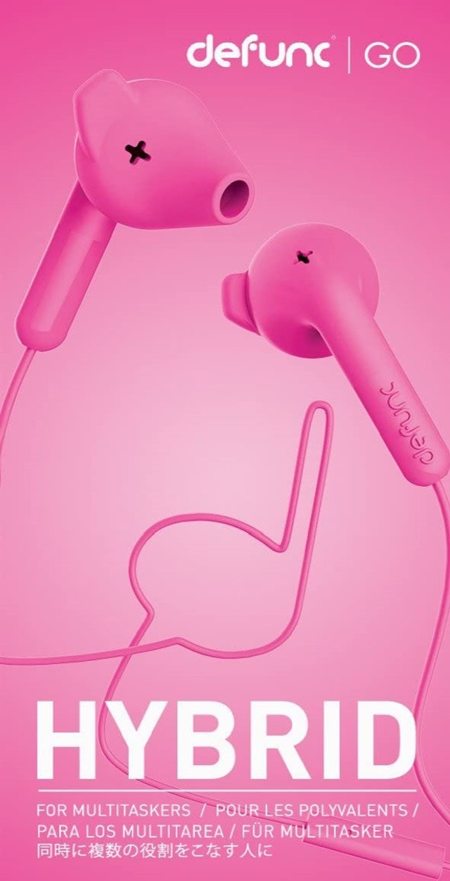 Defunc Earbud Go Hybrid Pink Earphones W/Mic - 2