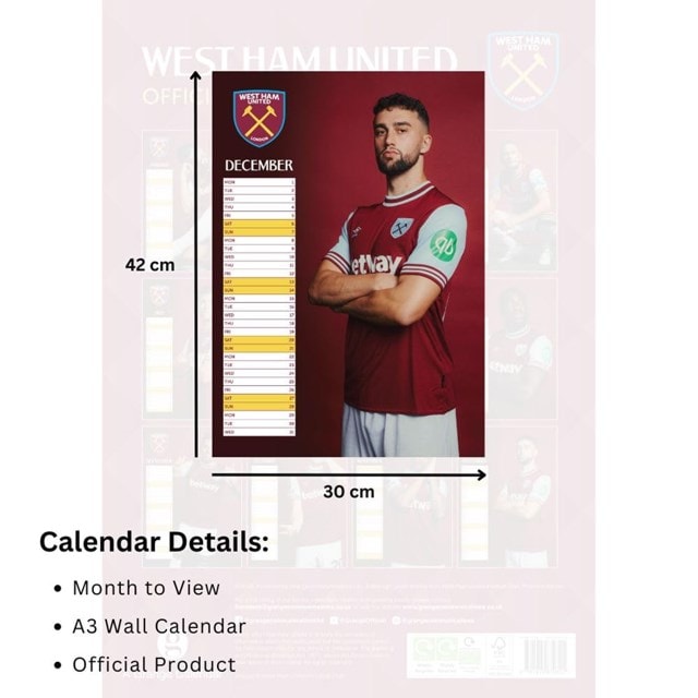 West Ham United FC 2025 Calendar A3 - 6