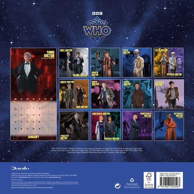 Doctor Who Classic 2027 Square Calendar - 2