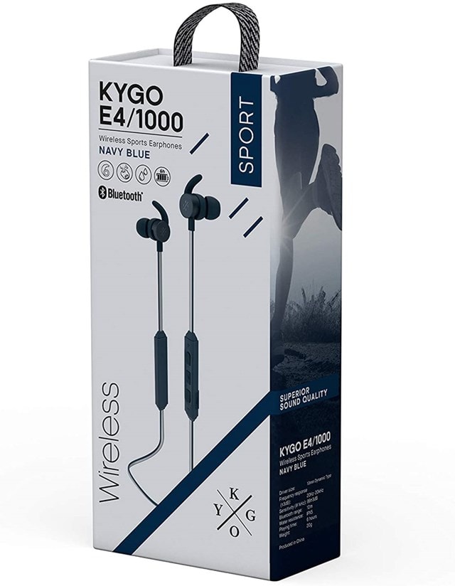 X by Kygo E4/1000 Navy Blue Bluetooth Earphones W/Mic - 4