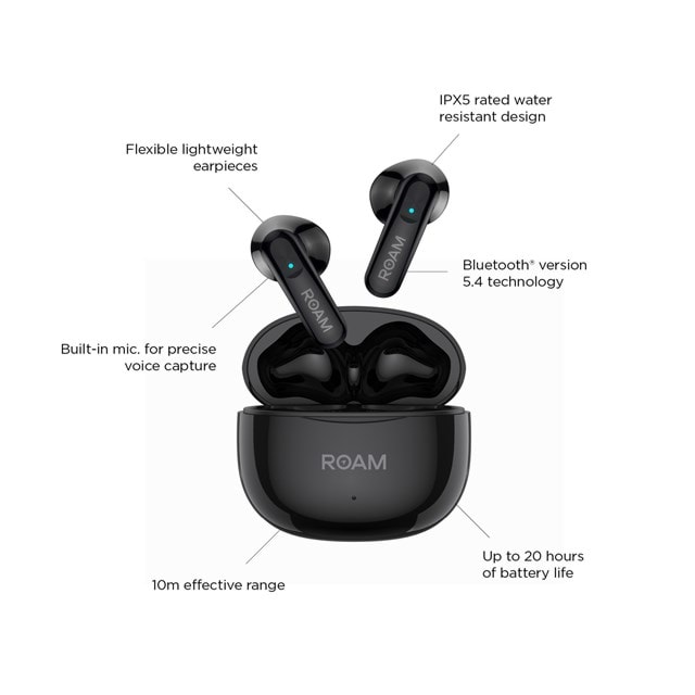 Roam Vega Black True Wireless Bluetooth Earphones - 6
