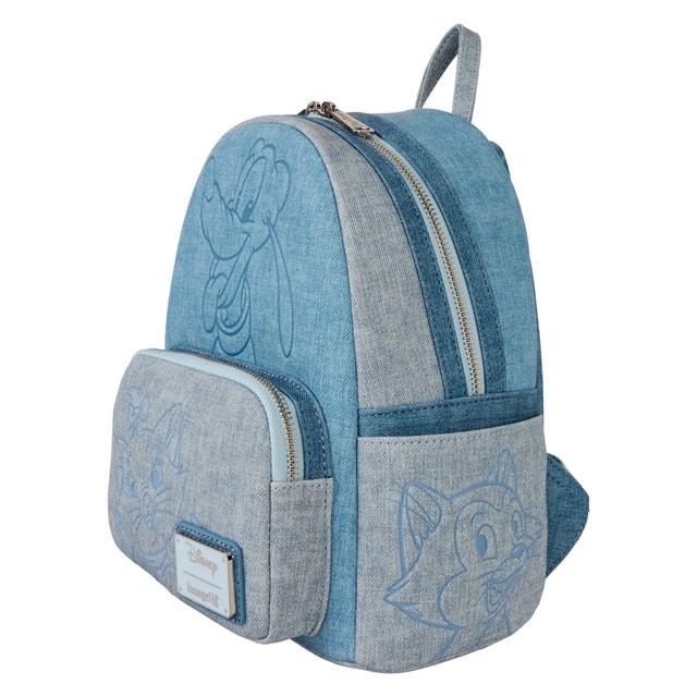 Disney Dogs & Cats Faux Denim Loungefly Mini Backpack - 2