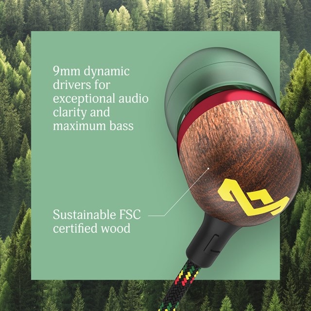 House Of Marley Smile Jamaica Rasta USB-C Earphones W/Mic - 5