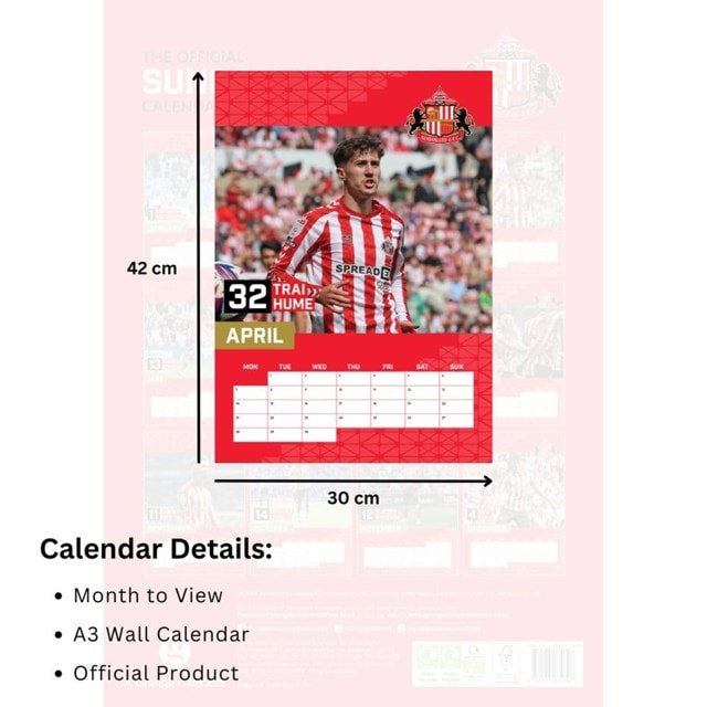 Sunderland FC 2025 Calendar A3 - 4