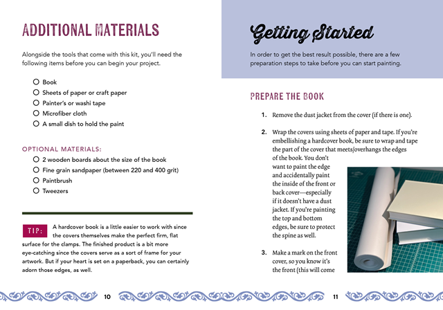 Romantasy Stenciled Book Edges Art Kit & Instruction Book - 4