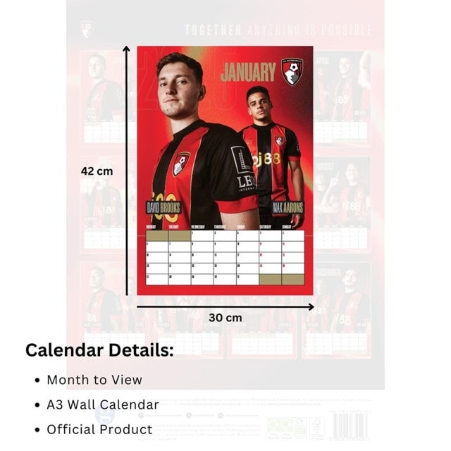 Bournemouth AFC 2025 Calendar A3 - 4