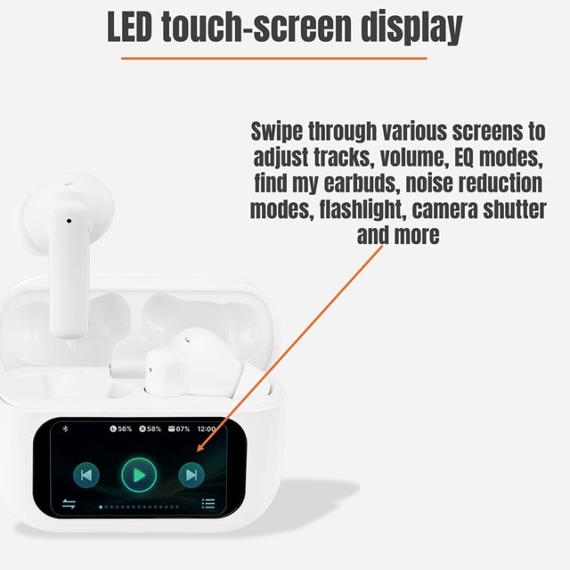 Streetz T600 White Active Noise Cancelling True Wireless Bluetooth Earphones - 4