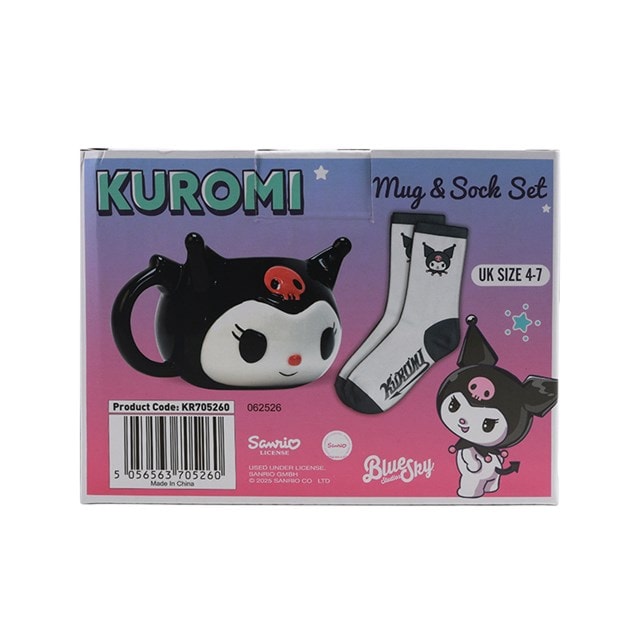 Kuromi Sanrio 3D Mug & Sock Set - 3