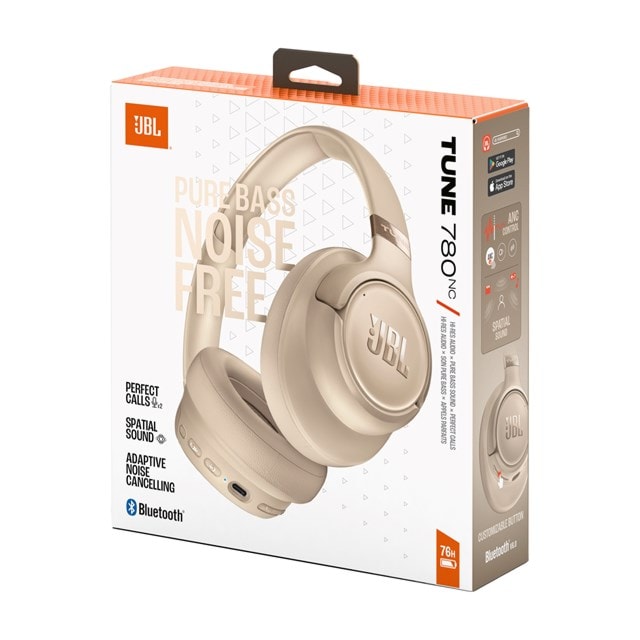 JBL Tune T780NC Beige Noise Cancelling Bluetooth Headphones - 8