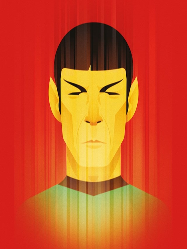 Beaming Spock Star Trek 50th Anniversary Canvas Print 60 x 80cm - 1
