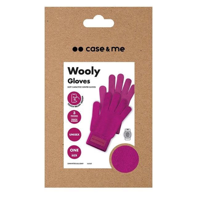 Case&Me Wooly Pink Touchscreen Winter Gloves - 2