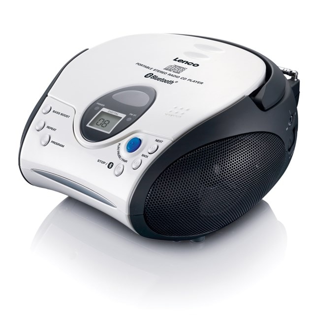 Lenco SCD-24BT White/Black Bluetooth CD Player with FM Radio - 1