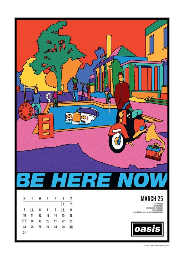 Oasis 2025 A3 Calendar - 4