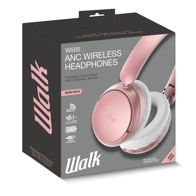 Walk Audio W505 Rose Gold ANC Bluetooth Headphones - 3