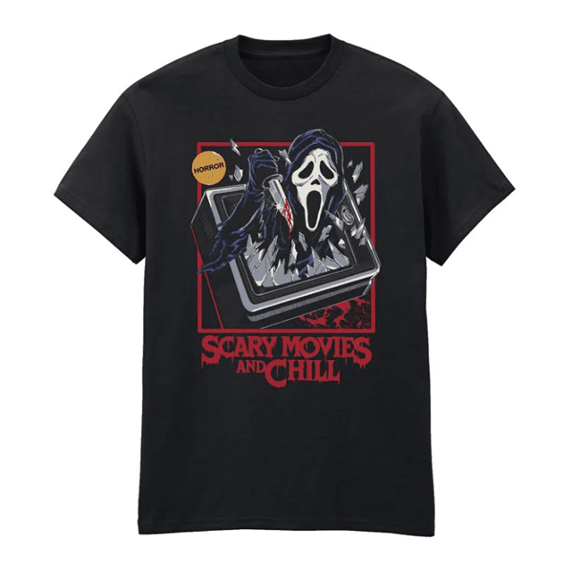Steven Rhodes Scream Scary Movies And Chill Ghostface x Steven Rhodes Black Tee | HMV Store