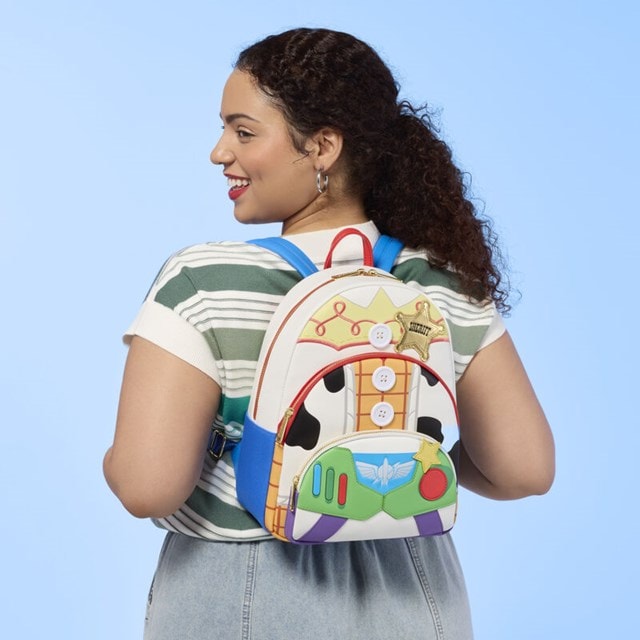 Toy Story 5 Jessie, Woody & Buzz Lightyear Triple Pocket Loungefly Mid-Size Backpack - 5