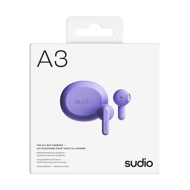 Sudio A3 Pro Purple True Wireless Bluetooth Earphones - 6