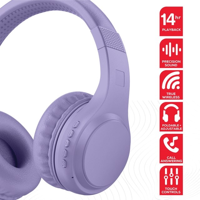 Rock BT On-Ear Purple Bluetooth Headphones - 2