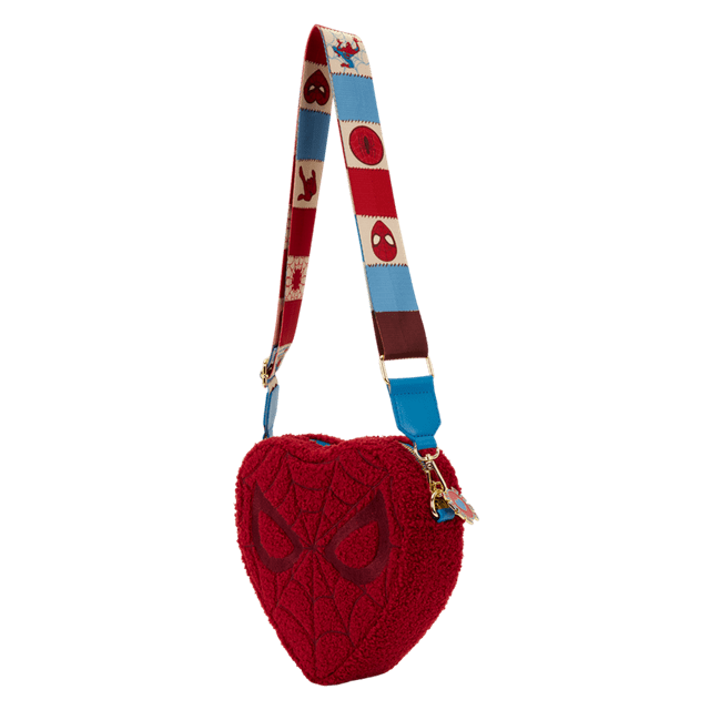 Spider-Man Sherpa Heart Shaped Loungefly Crossbody Bag - 2