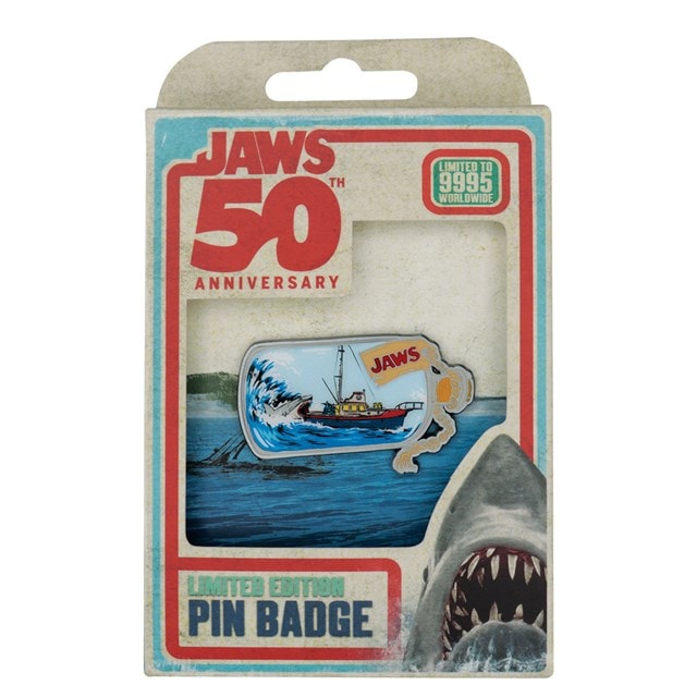 Ship In Bottle Jaws 50th Anniversary Pin Badge - 3