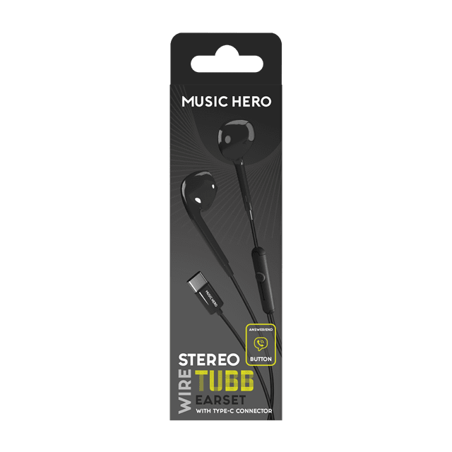 Music Hero Tubb Black Usb-C Earphones - 2