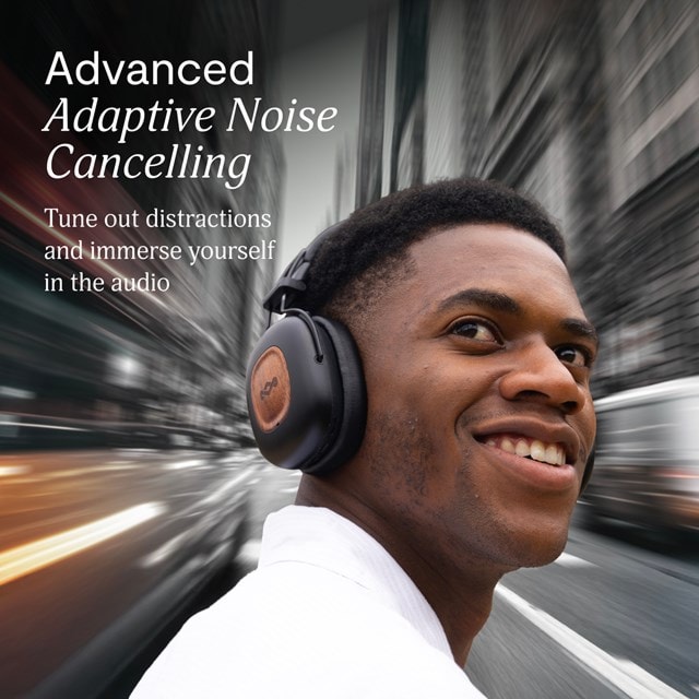 House Of Marley Positive Vibration Rebel Signature Black Active Noise Cancelling Bluetooth Headphone - 3