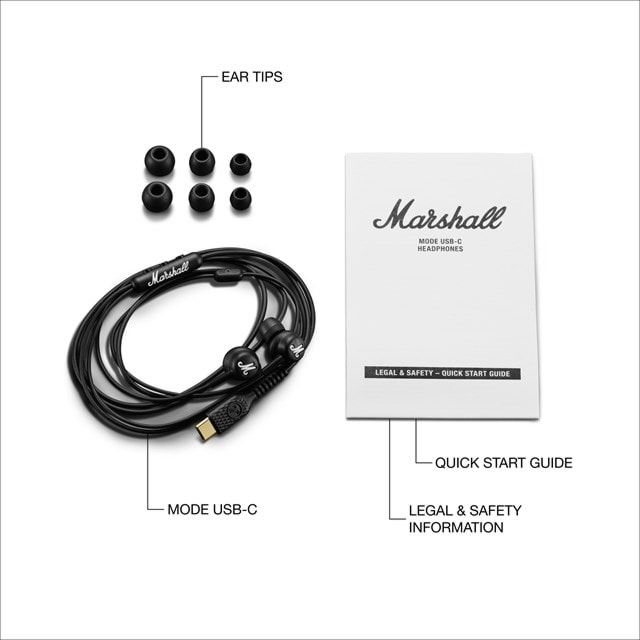 Marshall Mode Black Wired USB-C Earphones - 8
