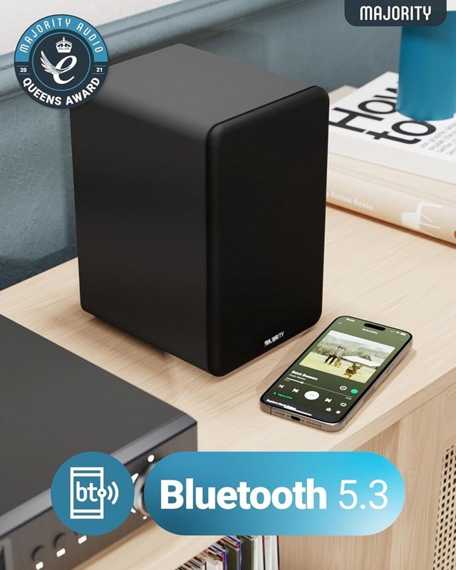 Majority D70X Black Bluetooth Bookshelf Speakers - 4