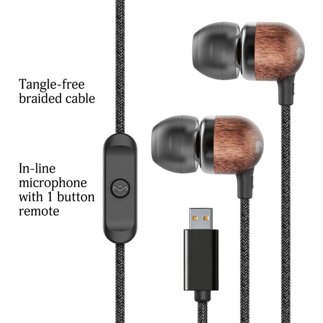 House Of Marley Smile Jamaica Signature Black USB-C Earphones W/Mic - 2