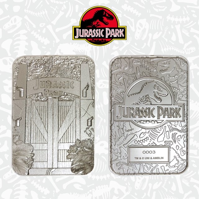 Jurassic Park: Entrance Gates Silver Plated Collectible - 1