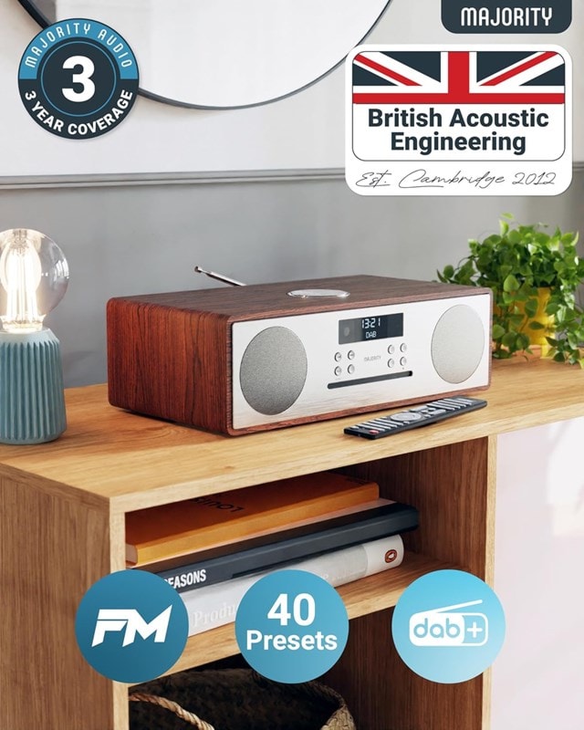 Majority Oakington Walnut Bluetooth HiFi System - 3
