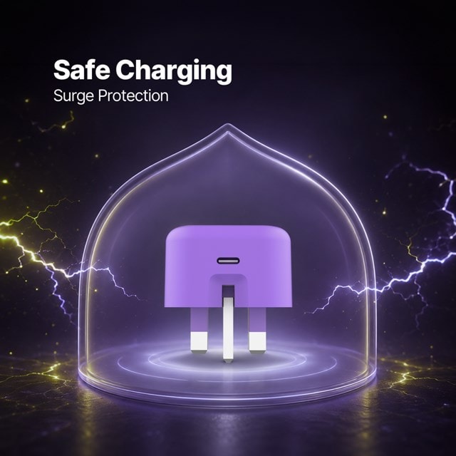 SmartCharger Pro Neon Purple 20W Wall Plug and USB-C Cable Pack - 12