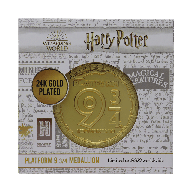Platform 9 3/4 24K Gold Plated Medallion Harry Potter Collectible - 5