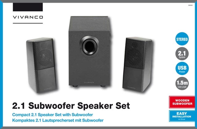 Vivanco 2.1 Subwoofer Speaker Set - 2