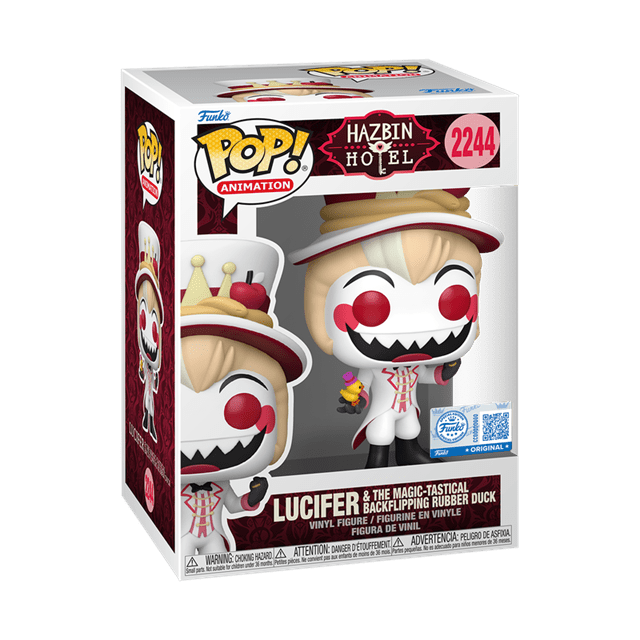 Lucifer & Magic-Tastical Backflipping Rubber Duck 2244 Hazbin Hotel hmv Exclusive Funko Pop Vinyl - 2