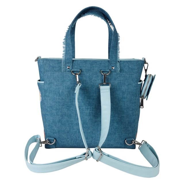 Disney Dogs & Cats Faux Denim Convertible Loungefly Tote Bag With Coin Bag - 4