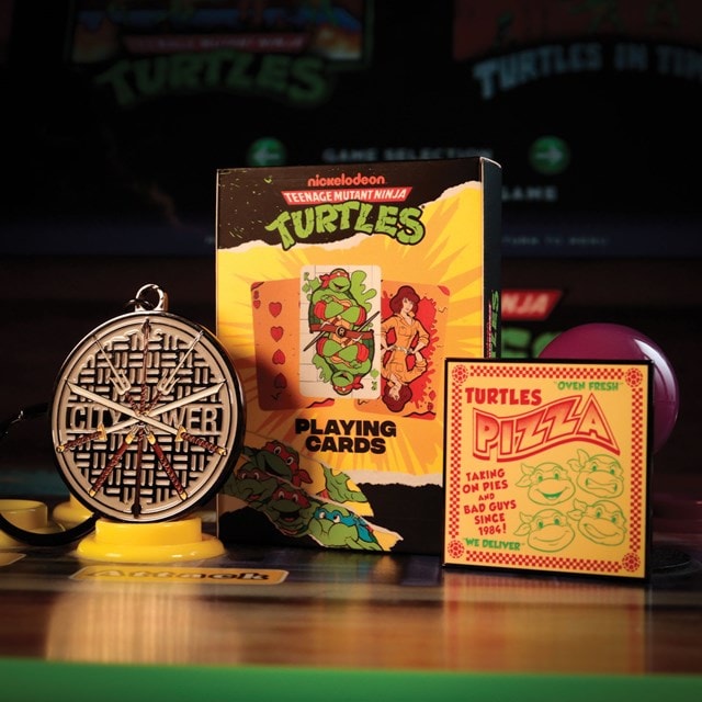 Teenage Mutant Ninja Turtles TMNT Keyring, Pin Badge & Playing Cards Gift Set - 6